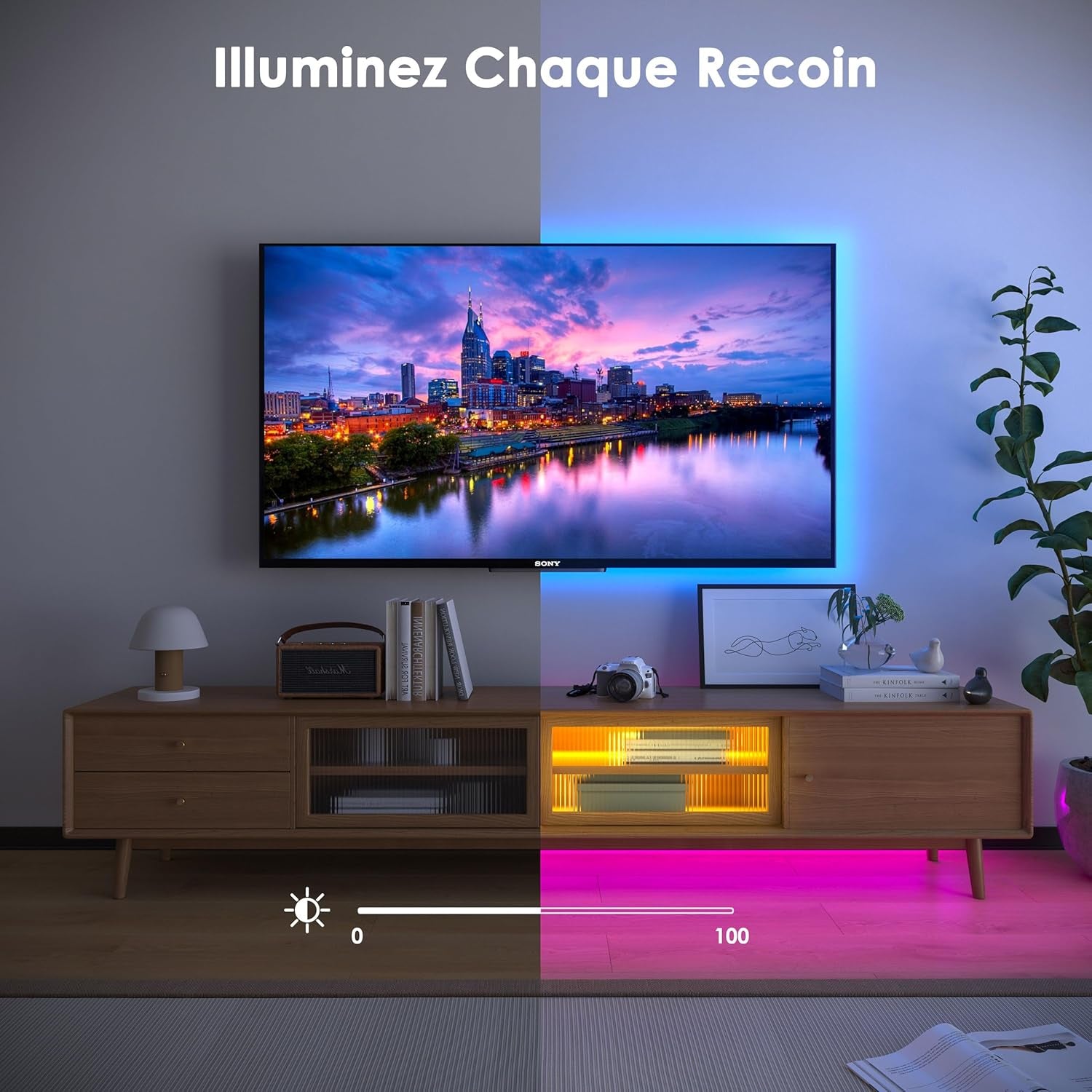 HOVVIDA Ruban LED 10M, 1X10M, 30 Led/Mètre, 24V RVB Bande LED, 300 LED, APP Et Télécommande, Synchronisation De La Musique, Mode Minuterie, Pour Chambre, Salle De Jeux, Fête, Festival